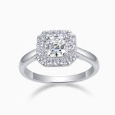 Asscher Cut Moissanite Halo Ring - Ceerom