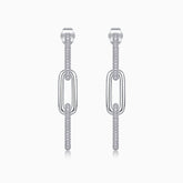 Moissanite Paperclip Link Earrings - Ceerom