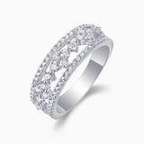 Half a Row Moissanite Wedding Band Ring - Ceerom