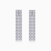 Double Row Long Tassel Moissanite Drop Earrings - Ceerom
