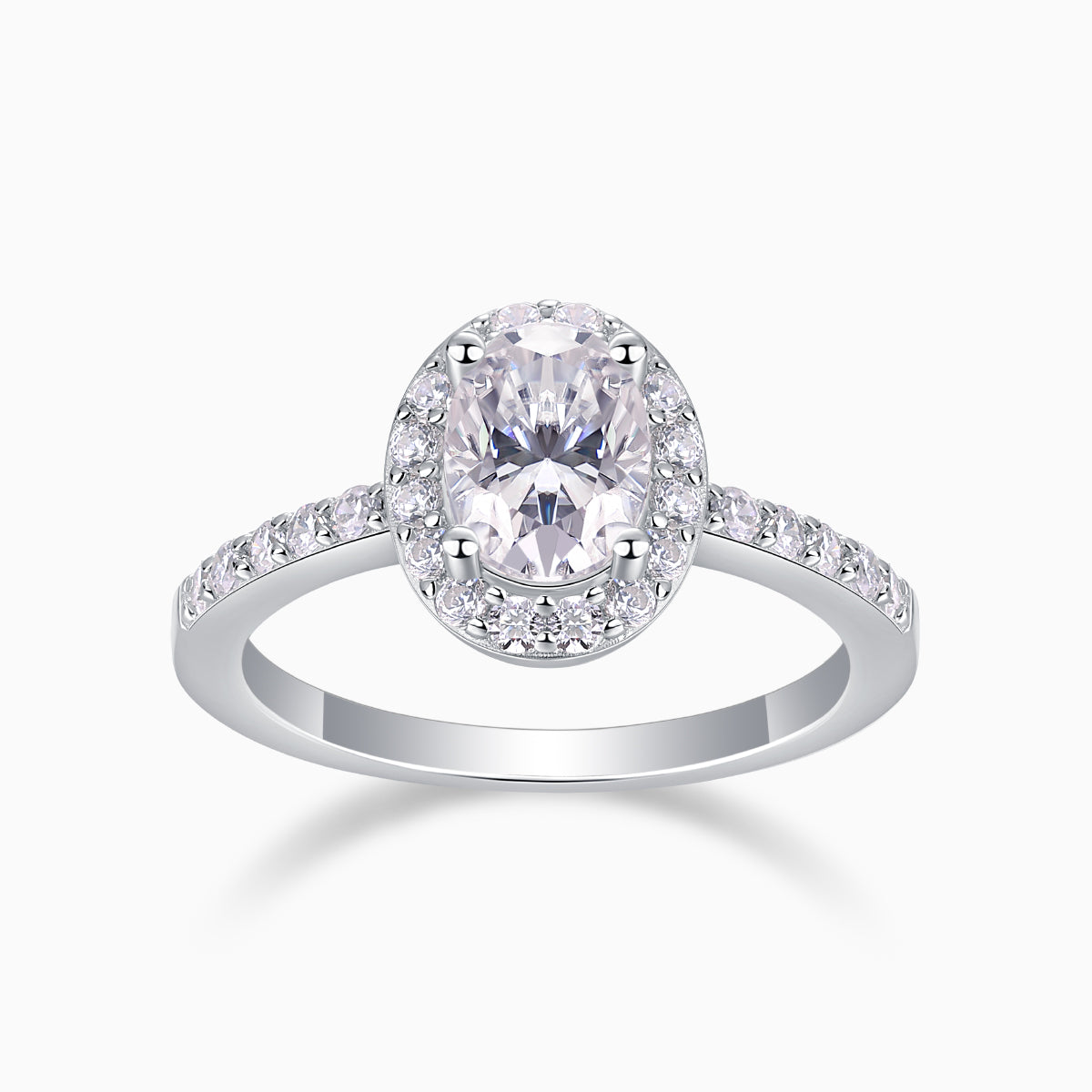 Ceerom Oval Cut Halo Engagement Ring - Ceerom