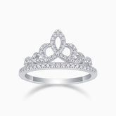 Princess Crown Moissanite Band Ring