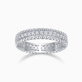 Three Row Moissanite Eternity Wedding Ring