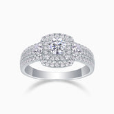 Halo Cushion Cut Pave Moissanite Ring - Ceerom