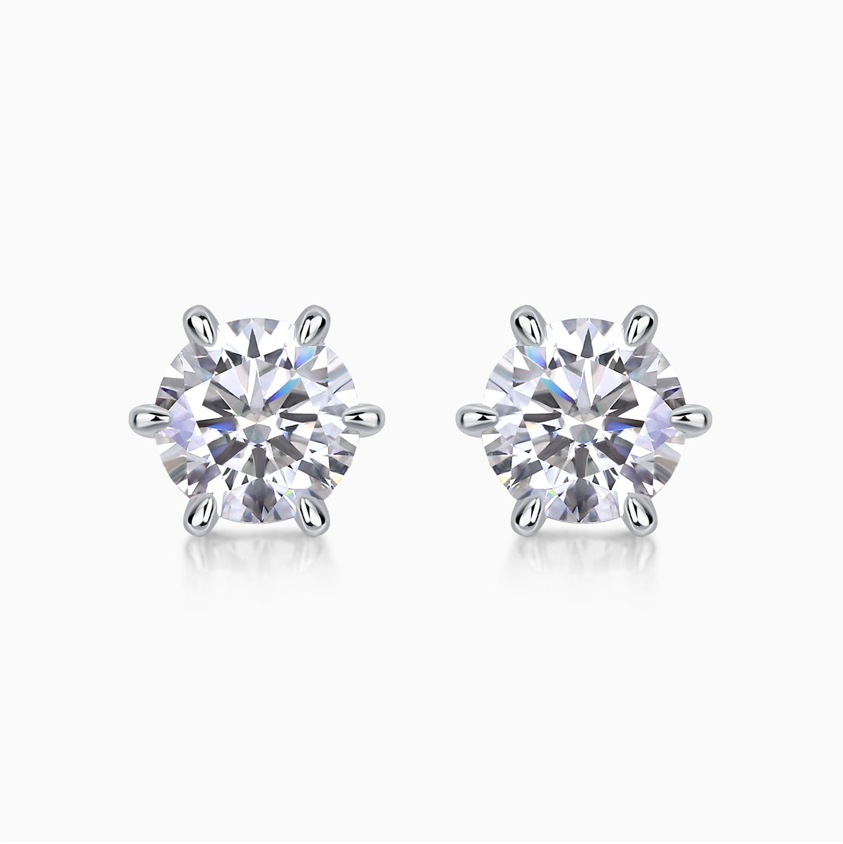 Classic Moissanite Round Cut Stud Earrings - Ceerom