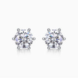 Classic Moissanite Round Cut Stud Earrings - Ceerom