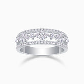 Half a Row Moissanite Wedding Band Ring - Ceerom