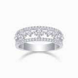 Half a Row Moissanite Wedding Band Ring - Ceerom