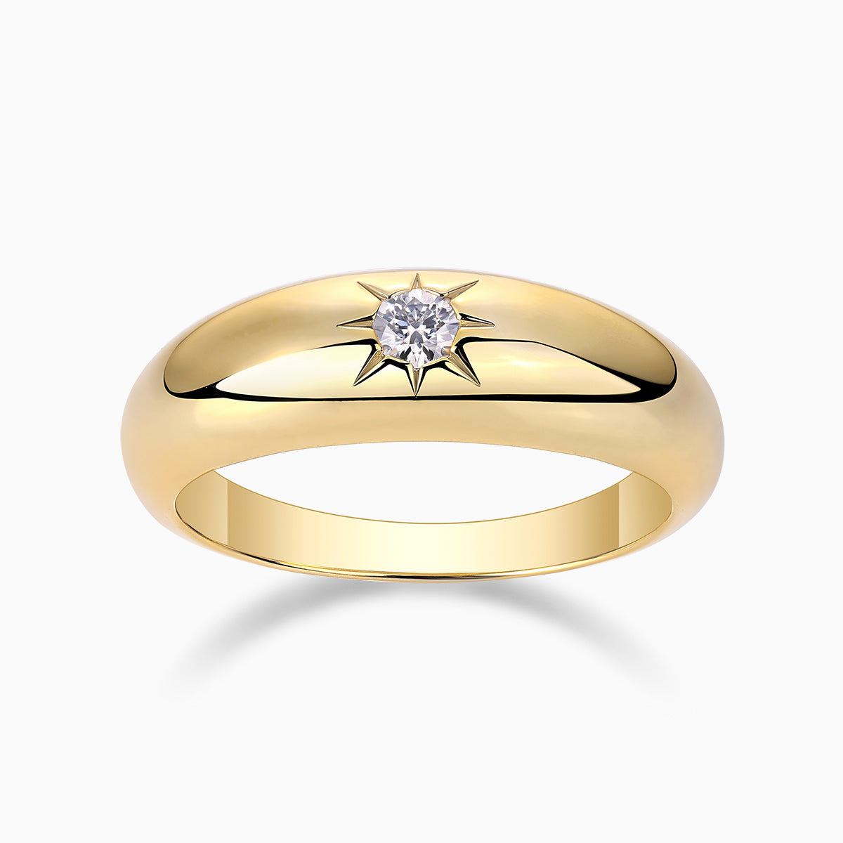 Solitaire Moissanite Thin Domed Ring - Ceerom