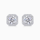 Halo Moissanite Round Cut Stud Earrings - Ceerom