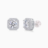 Halo Moissanite Round Cut Stud Earrings - Ceerom
