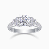 Brilliant Round Moissanite Pave Engagement Ring