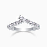 Pave Moissanite Curved Wedding Band Ring - Ceerom