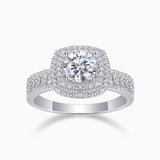 Halo Round Cut Pave Moissanite Ring - Ceerom