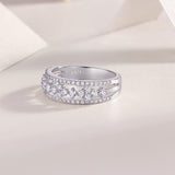 Half a Row Moissanite Wedding Band Ring - Ceerom