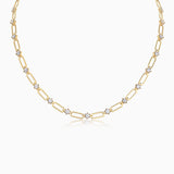 Moissanite Pave Rectangle Link Chain Necklace - Ceerom