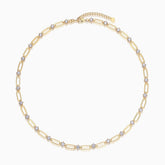 Moissanite Pave Rectangle Link Chain Necklace - Ceerom