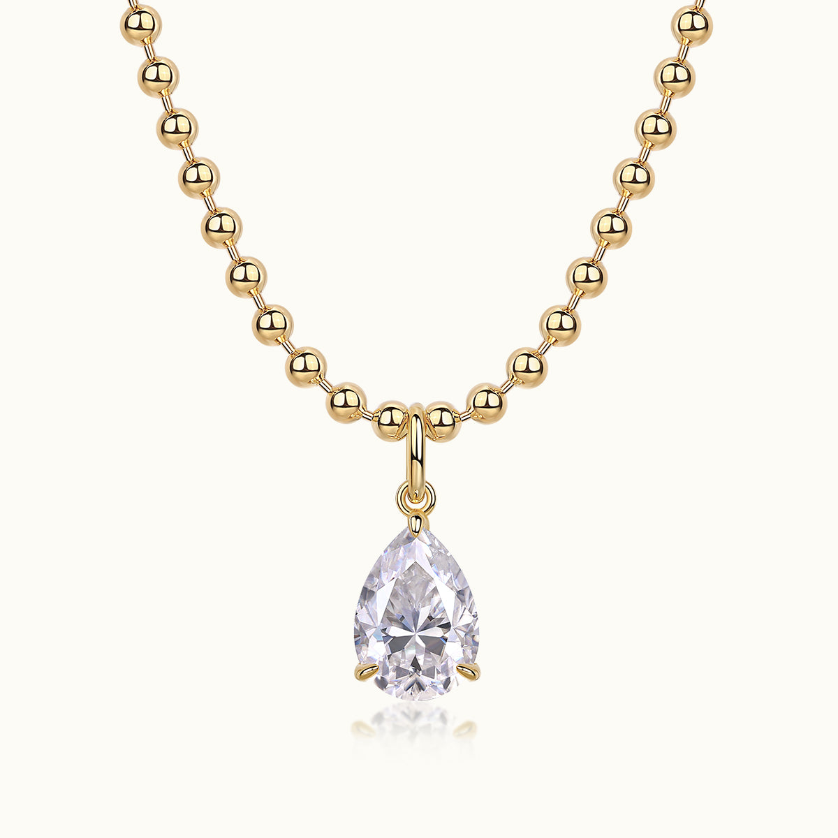 Pear Cut Solitiare Pendant Necklace - Ceerom