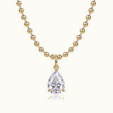 Pear Cut Solitiare Pendant Necklace - Ceerom