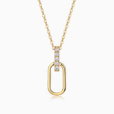 Moissanite Paperclip Link Pendant Necklace - Ceerom