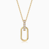 Moissanite Paperclip Link Pendant Necklace - Ceerom