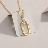 Moissanite Paperclip Link Pendant Necklace - Ceerom