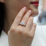 The Three Stone Cushion Cut Engagement Ring - Ceerom