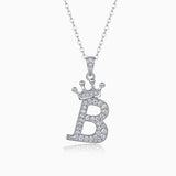 Crown 26 English Letters Full Moissanite Pendant Necklace Free choice - Ceerom
