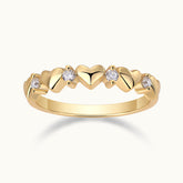 Heart Shaped Silver Band Ring - Ceerom