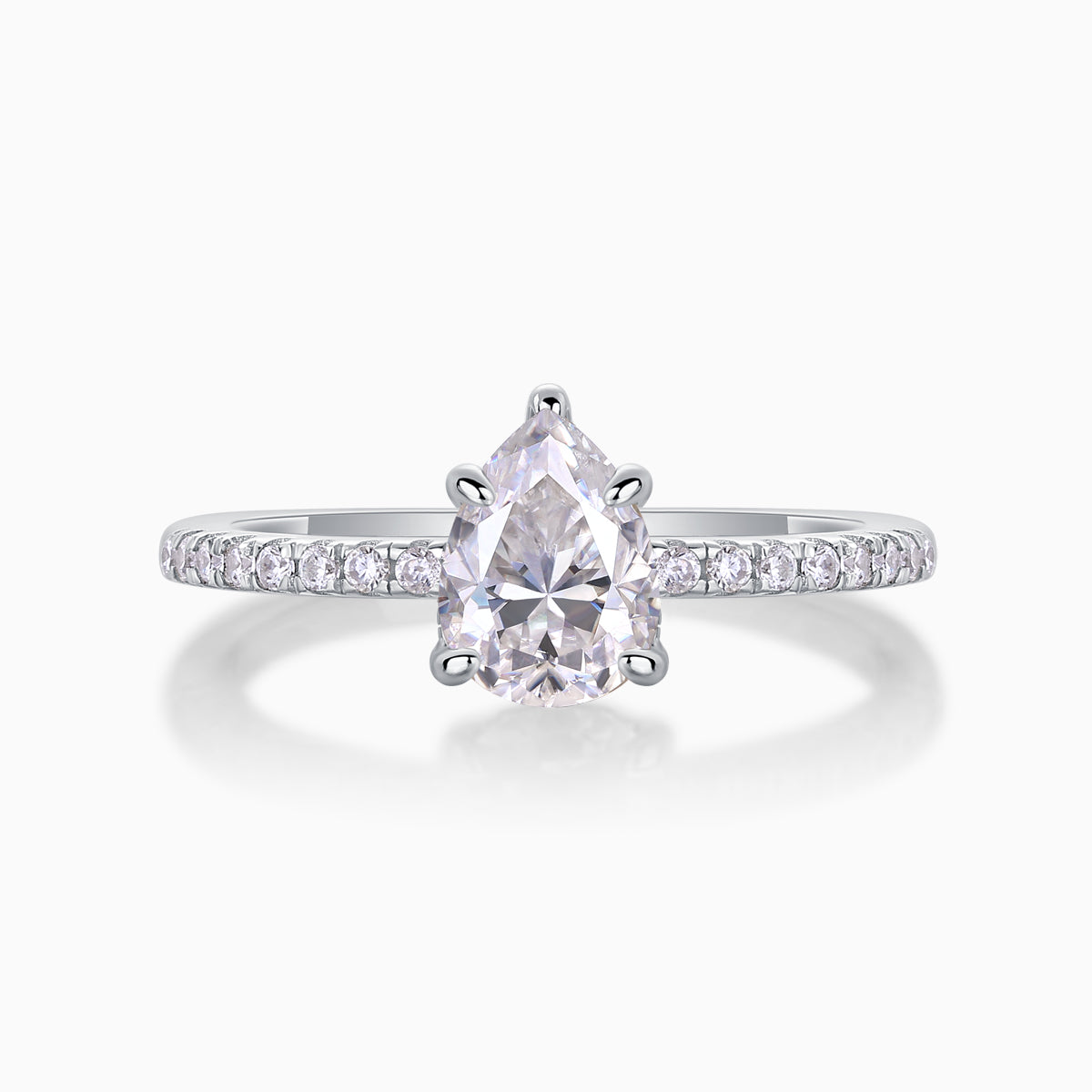 Pear Shaped Moissanite Ring - Ceerom
