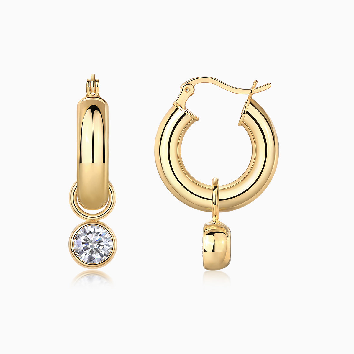 White Moissanite Hoop Earrings - Ceerom