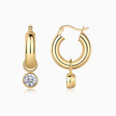 White Moissanite Hoop Earrings - Ceerom