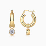 White Moissanite Hoop Earrings - Ceerom