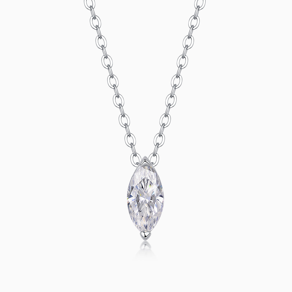 Marquise Cut Solitaire Pendant Necklace - Ceerom