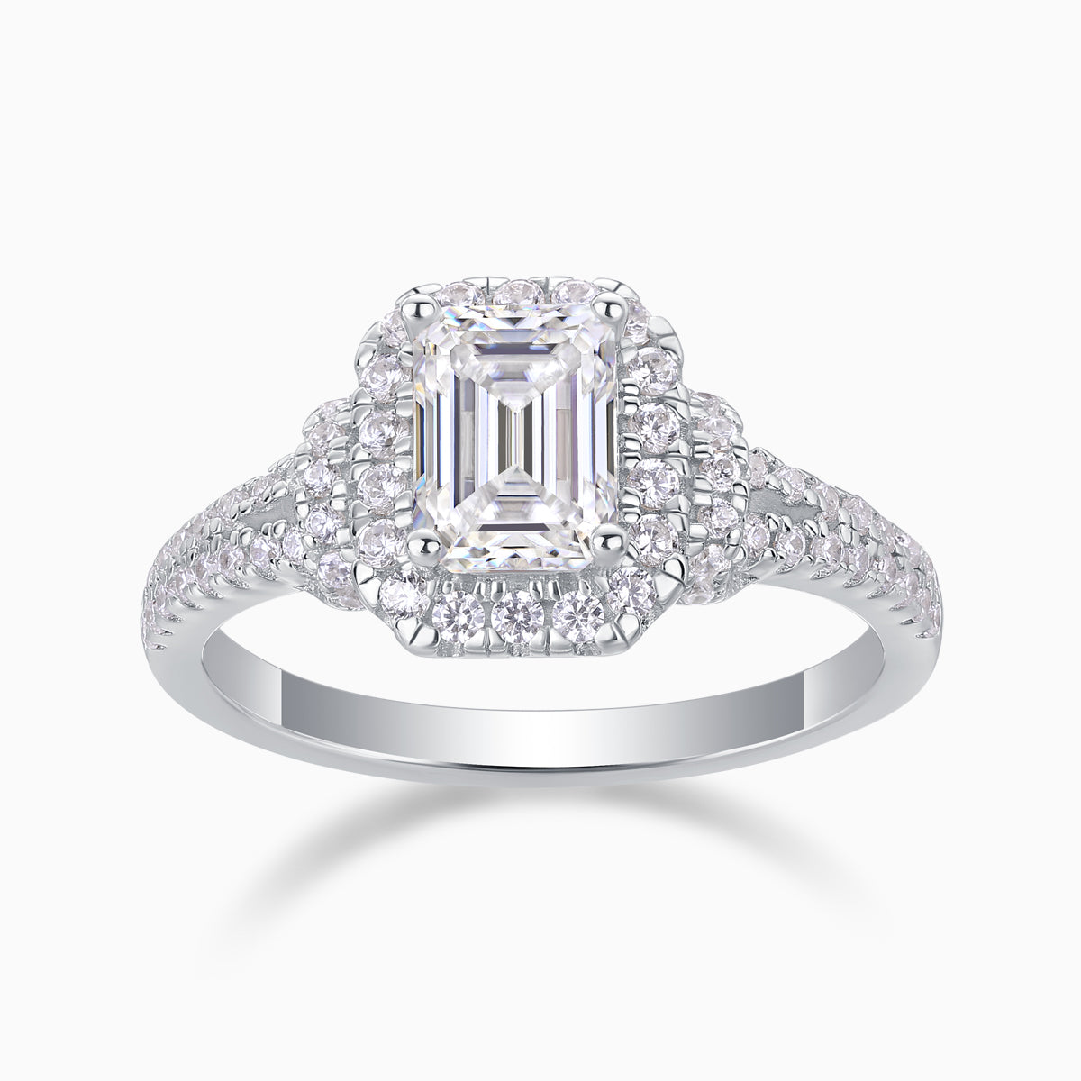 Emerald Cut Moissanite Ring - Ceerom