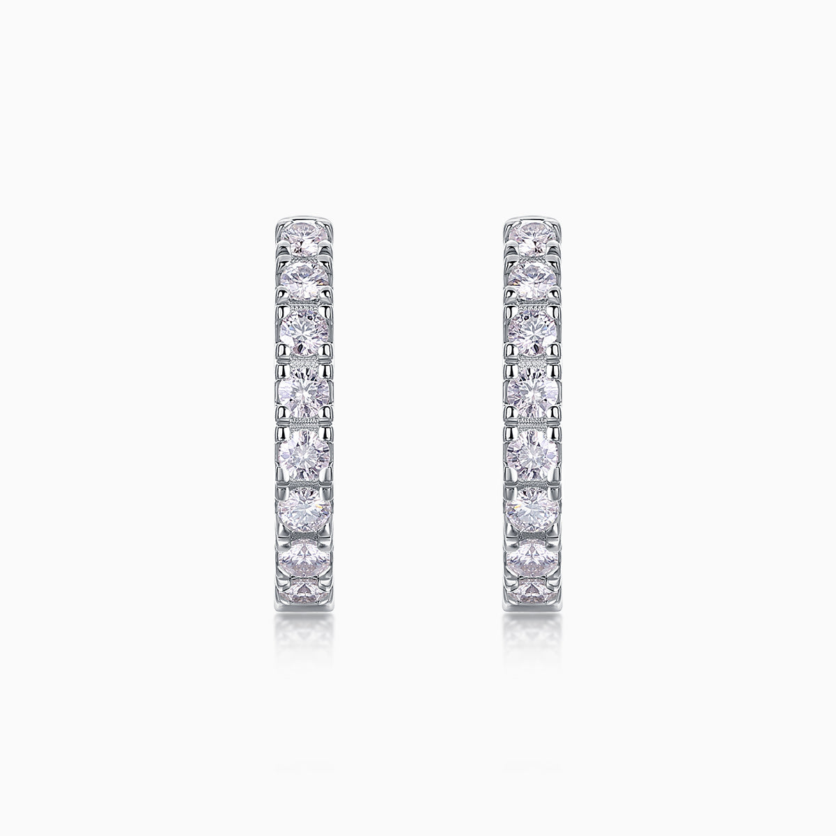 Round Cut Moissanite Hoop Earrings - Ceerom