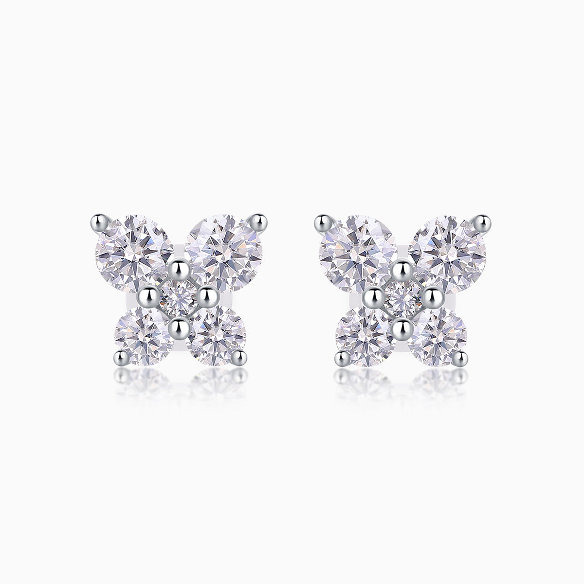 Round Cut Moissanite Wedding Stud Earrings - Ceerom