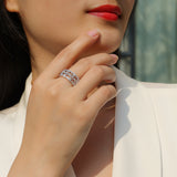 Hollow Round Moissanite Band Ring - Ceerom