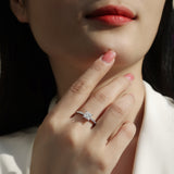 Asscher Cut Moissanite Pave Ring - Ceerom