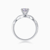 Round Cut Moissanite Pave Wedding Ring - Ceerom