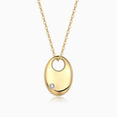 Moissanite Pendant Necklace - Yellow Gold Plated - Ceerom