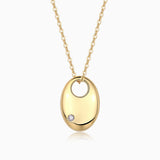 Moissanite Pendant Necklace - Yellow Gold Plated - Ceerom