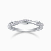 Twist Round Cut Wedding Stackable Band Ring