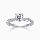 Round Cut Moissanite Pave Wedding Ring - Ceerom