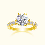 Pave Six Claw Round Moissanite Ring - Ceerom