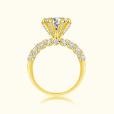 Pave Six Claw Round Moissanite Ring - Ceerom