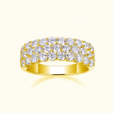 Triple Row Half Eternity Weeding Band Ring - Ceerom