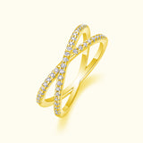 Moissanite Open Crossover Wedding Band - Ceerom