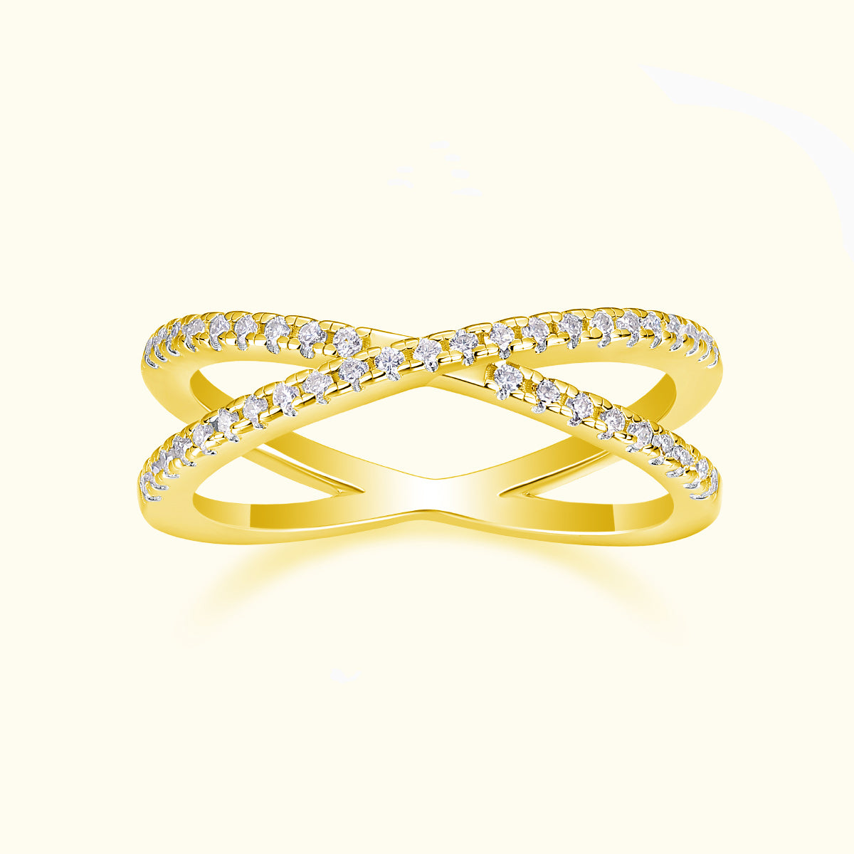 Moissanite Open Crossover Wedding Band - Ceerom
