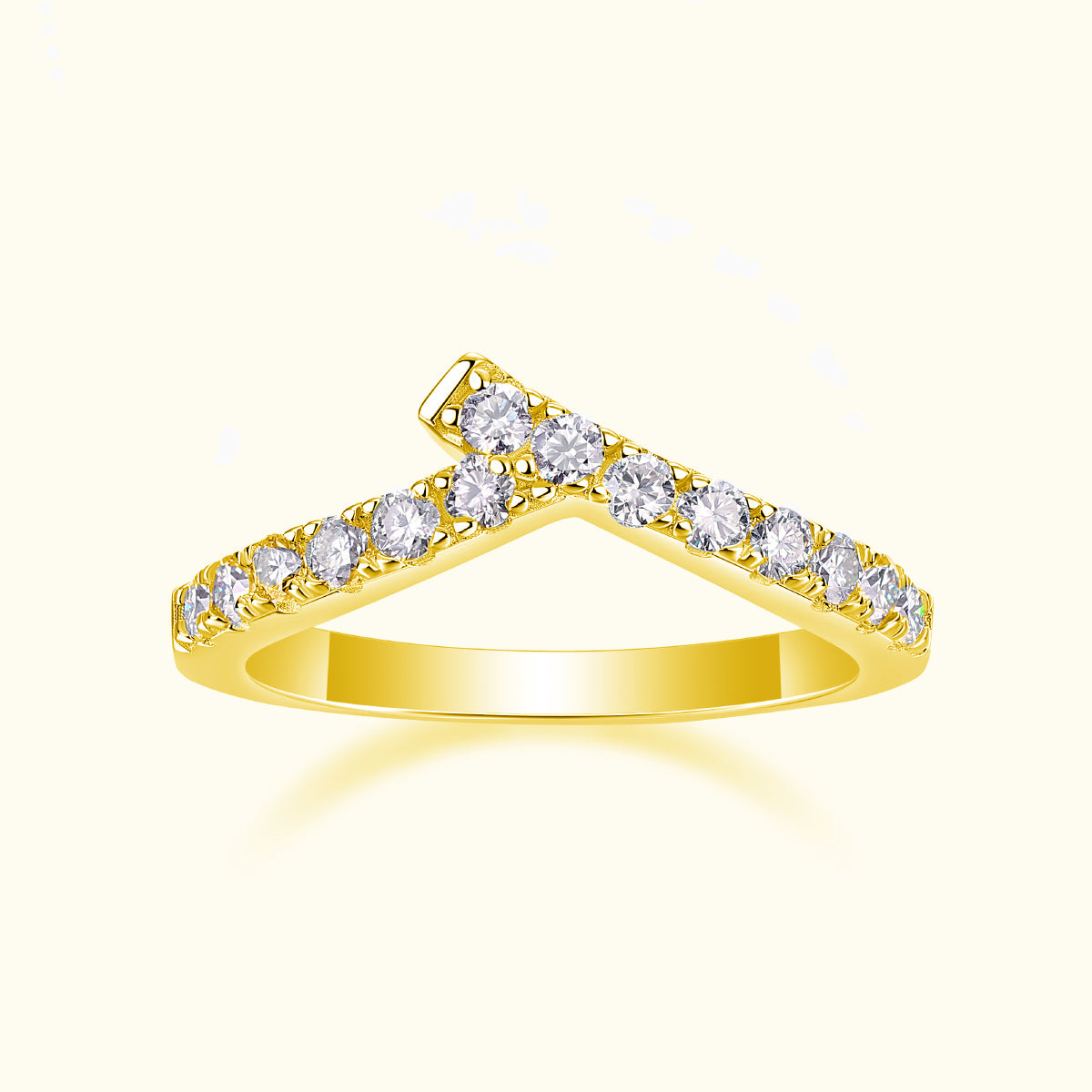 Pave Moissanite Curved Wedding Band Ring - Ceerom